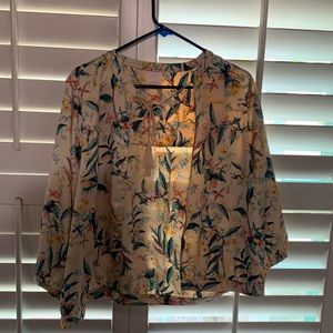 Waist kimono with  tassel tie closure